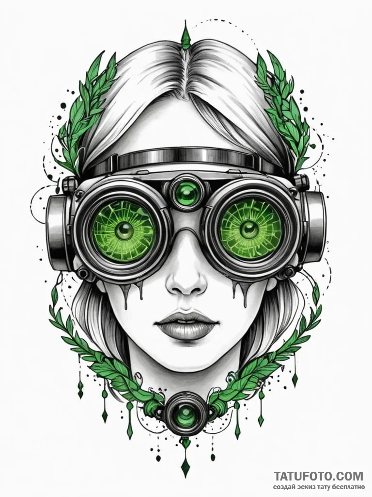 Tattoo design a stylized night vision goggles... - эскиз тату (№1751180895_0, 29.06.2025 07:08) — Tatufoto.com