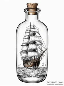 Tattoo sketch a highly detailed miniature shi... - эскиз тату (№1751181437_0, 29.06.2025 07:17) — Tatufoto.com