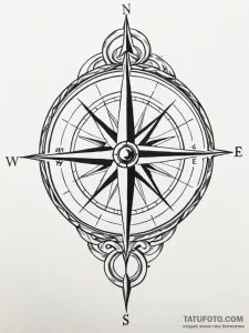 Tattoo sketch a classic 'compass rose' for gu... - эскиз тату (№1751181585_0, 29.06.2025 07:19) — Tatufoto.com