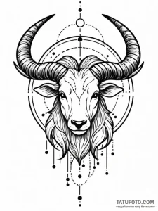 Tattoo sketch a zodiac animal outline filled... - эскиз тату (№1751181772_0, 29.06.2025 07:22) — Tatufoto.com