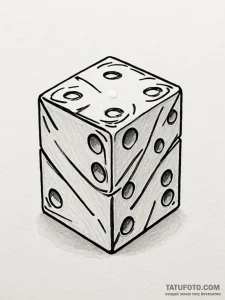 Tattoo sketch a single d6 dice with a critica... - эскиз тату (№1751182021_0, 29.06.2025 07:27) — Tatufoto.com