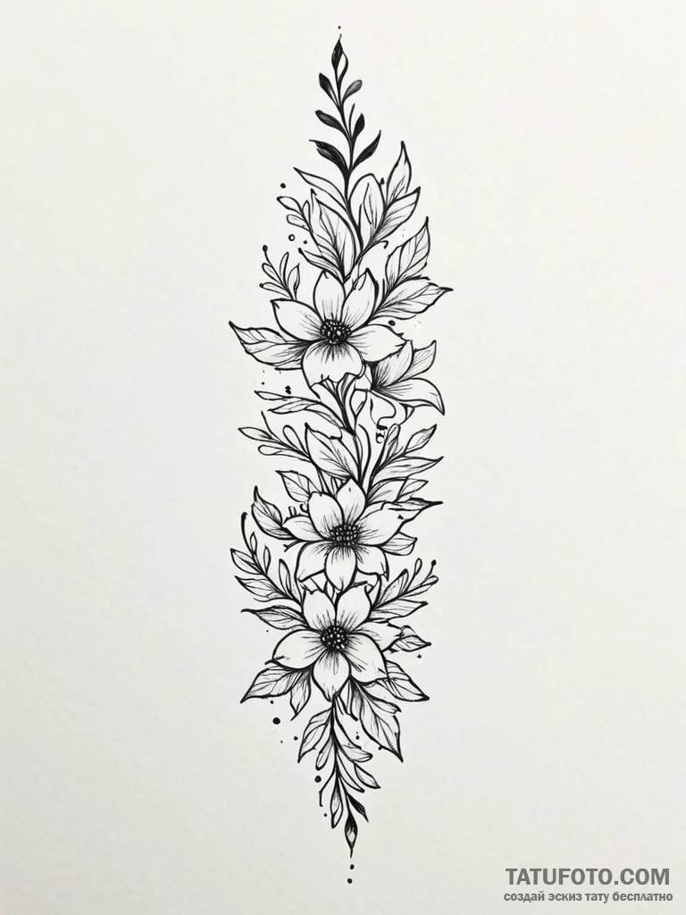 Tattoo design a spine subtly outlined with a... - эскиз тату (№1751183827_0, 29.06.2025 07:57) — Tatufoto.com