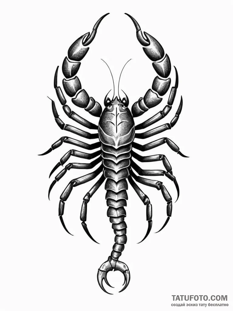 Tattoo design a scorpio scorpion, with a subt... - эскиз тату (№1751183929_0, 29.06.2025 07:58) — Tatufoto.com