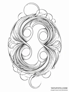 Tattoo sketch gemini represented by two swirl... - эскиз тату (№1751184212_0, 29.06.2025 08:03) — Tatufoto.com