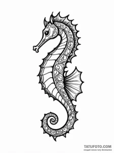 Tattoo sketch a small, stylized seahorse, sym... - эскиз тату (№1751185122_0, 29.06.2025 08:18) — Tatufoto.com