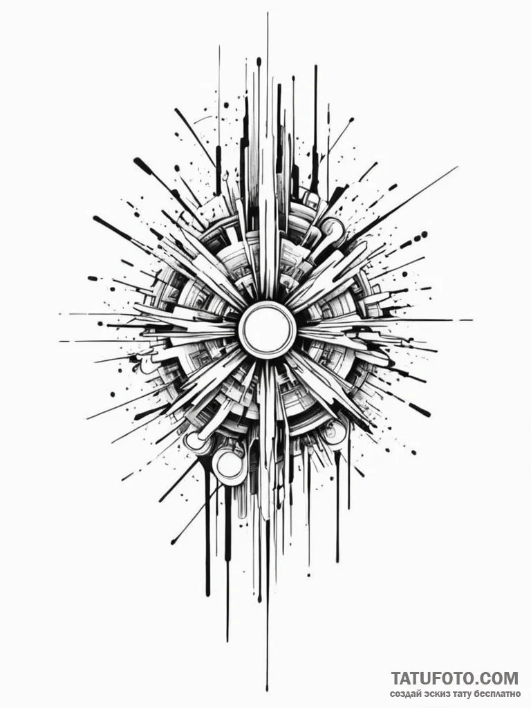 Tattoo design an abstract "glitch in the matr... - эскиз тату (№1751185646_0, 29.06.2025 08:27) — Tatufoto.com