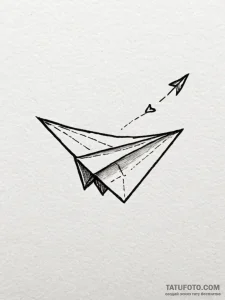 Tattoo design a tiny paper airplane taking of... - эскиз тату (№1751185722_0, 29.06.2025 08:28) — Tatufoto.com