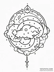 Tattoo sketch a zodiac symbol with a tiny, ab... - эскиз тату (№1751186595_0, 29.06.2025 08:43) — Tatufoto.com
