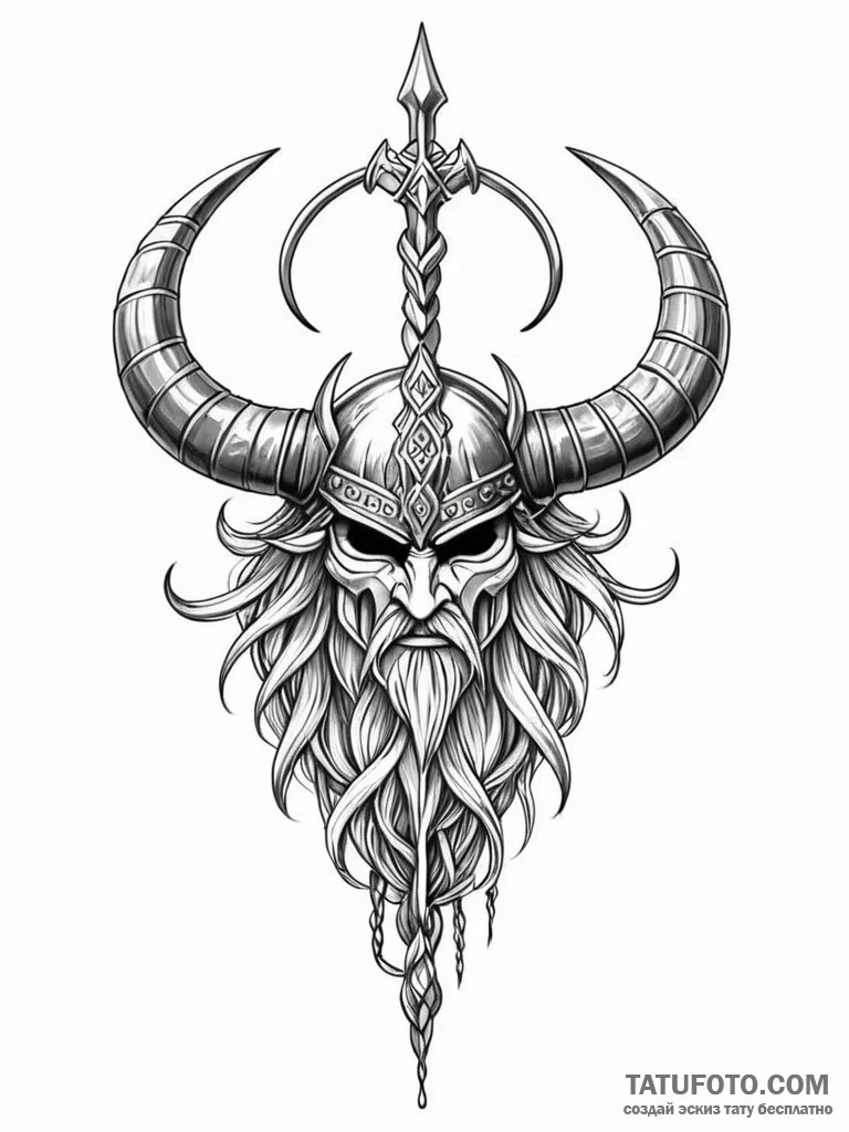 Tattoo design a stylized viking symbol for fa... - эскиз тату (№1751186983_0, 29.06.2025 08:49) — Tatufoto.com