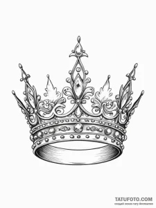Tattoo sketch a simple, elegant crown on one... - эскиз тату (№1751187665_0, 29.06.2025 09:01) — Tatufoto.com