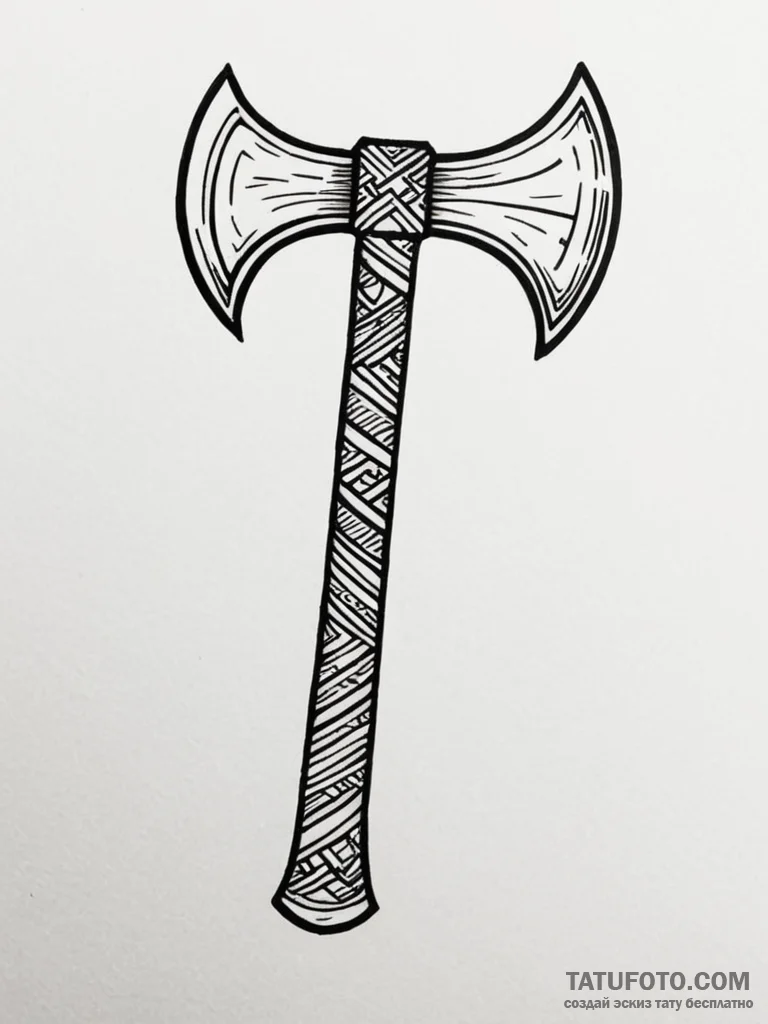 Tattoo sketch a powerful, simple axe head, sy... - эскиз тату (№1751188001_0, 29.06.2025 09:06) — Tatufoto.com