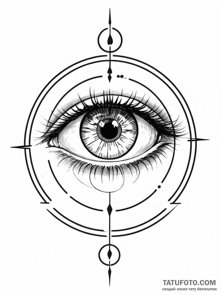 Tattoo sketch a focused eye with a target ret... - эскиз тату (№1751188442_0, 29.06.2025 09:14) — Tatufoto.com