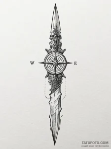 Tattoo sketch a tactical knife blade with a s... - эскиз тату (№1751189912_0, 29.06.2025 09:38) — Tatufoto.com