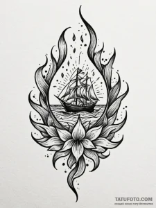 Shadow flame swirling in darkness, tattoo ske... - эскиз тату (№1751190345_0, 29.06.2025 09:45) — Tatufoto.com