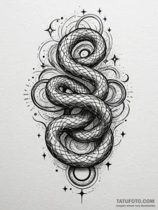 Queenр р†р вђљрівђћсћs serpent weaving throug... - эскиз тату (№1751191606_0, 29.06.2025 10:06) — Tatufoto.com