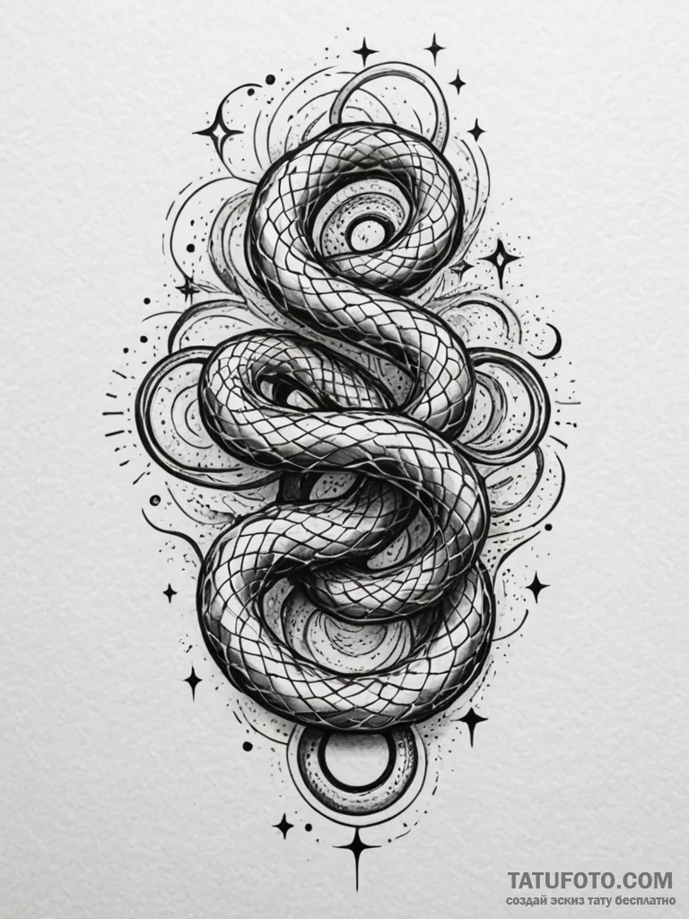 Queenр р†р вђљрівђћсћs serpent weaving throug... - эскиз тату (№1751191606_0, 29.06.2025 10:06) — Tatufoto.com