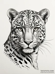 Leopard with spots that form a map, artistic... - эскиз тату (№1751192069_0, 29.06.2025 10:14) — Tatufoto.com