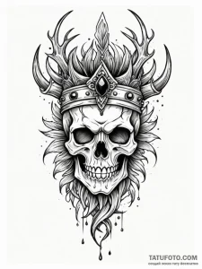 Onyx helm crowned in roots, tattoo drawing ou... - эскиз тату (№1751192592_0, 29.06.2025 10:23) — Tatufoto.com