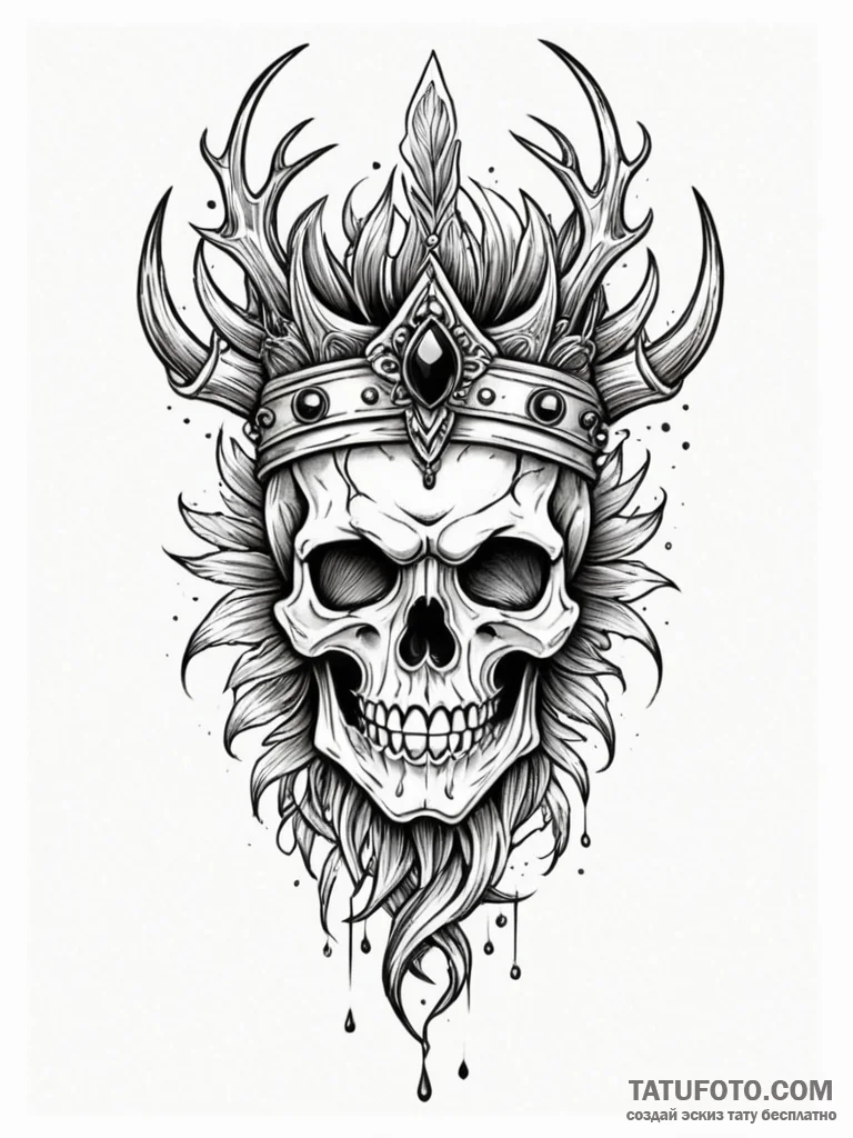 Onyx helm crowned in roots, tattoo drawing ou... - эскиз тату (№1751192592_0, 29.06.2025 10:23) — Tatufoto.com