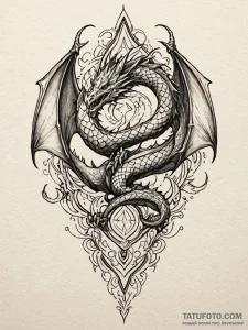 Dragon scales with glowing runes, tattoo sket... - эскиз тату (№1751192784_0, 29.06.2025 10:26) — Tatufoto.com