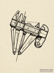 Vernier caliper, a tool for precise measureme... - эскиз тату (№1751193259_0, 29.06.2025 10:34) — Tatufoto.com