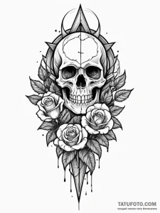 Quartz helm beneath shattered spire, tattoo f... - эскиз тату (№1751193404_0, 29.06.2025 10:36) — Tatufoto.com