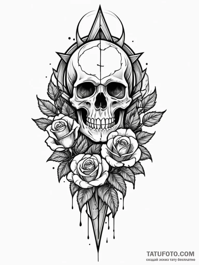 Quartz helm beneath shattered spire, tattoo f... - эскиз тату (№1751193404_0, 29.06.2025 10:36) — Tatufoto.com