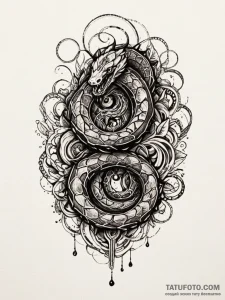 Dark water serpent, tattoo sketch design, sep... - эскиз тату (№1751194050_0, 29.06.2025 10:47) — Tatufoto.com