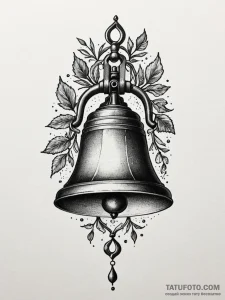 A classic bell pealing, echoing,, tattoo draw... - эскиз тату (№1751194639_0, 29.06.2025 10:57) — Tatufoto.com
