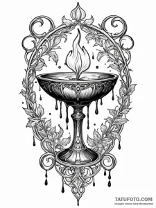 Tainted chalice dripping shadows, ink illustr... - эскиз тату (№1751194727_0, 29.06.2025 10:58) — Tatufoto.com