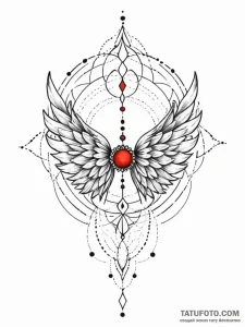 Angel's feather turning into a flock of birds... - эскиз тату (№1751194907_0, 29.06.2025 11:01) — Tatufoto.com