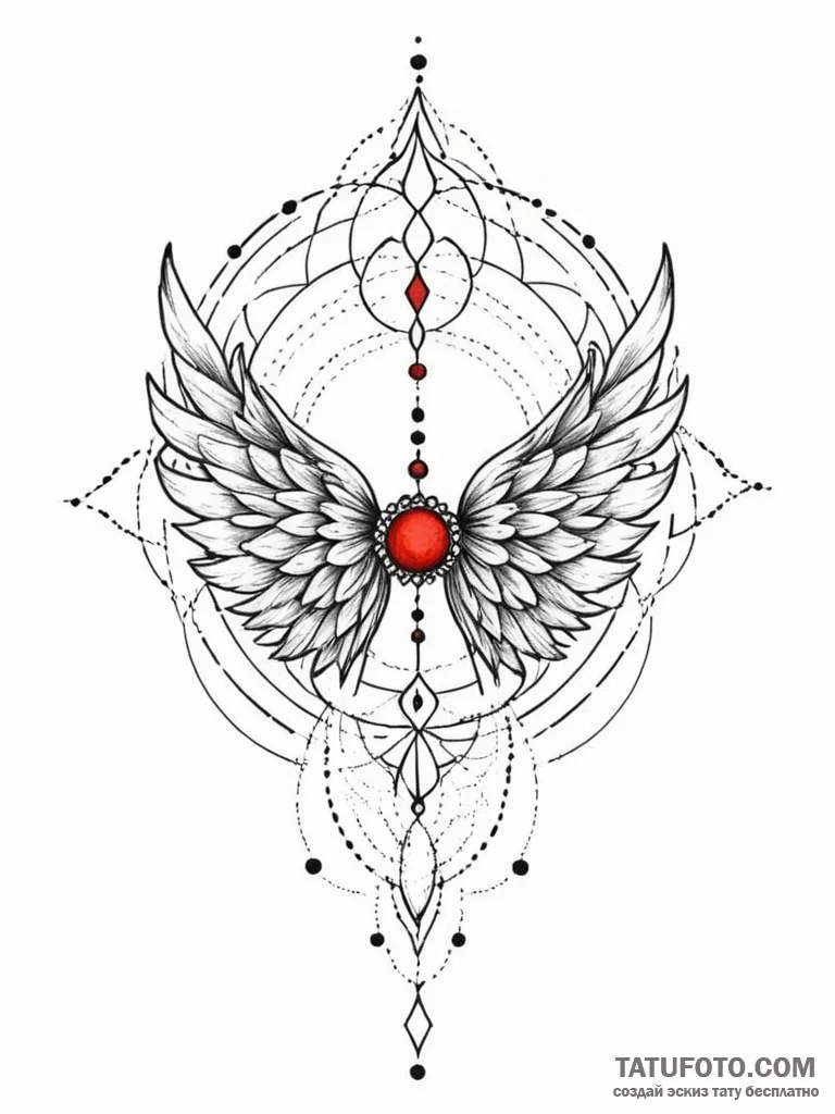 Angel's feather turning into a flock of birds... - эскиз тату (№1751194907_0, 29.06.2025 11:01) — Tatufoto.com