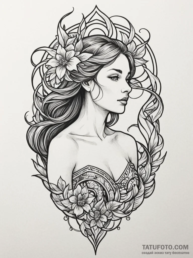 N, tattoo line art, on a clean white paper, i... - эскиз тату (№1751194990_0, 29.06.2025 11:03) — Tatufoto.com