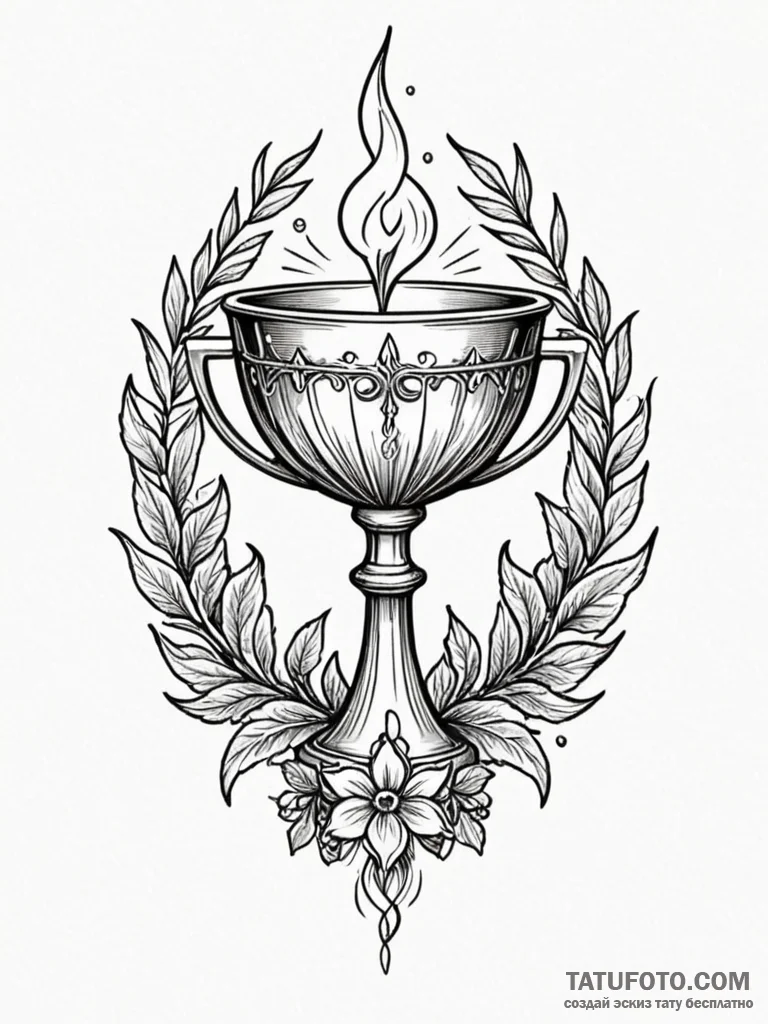 Queenр р†р вђљрівђћсћs chalice brimming with... - эскиз тату (№1751195163_0, 29.06.2025 11:06) — Tatufoto.com
