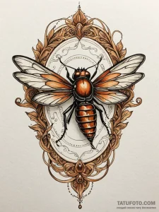 Fly, concept art for tattoo, neo traditional... - эскиз тату (№1751195687_0, 29.06.2025 11:14) — Tatufoto.com