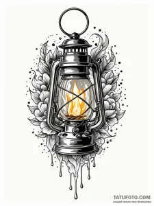 Lantern dripping spectral light, tattoo sketc... - эскиз тату (№1751196193_0, 29.06.2025 11:23) — Tatufoto.com