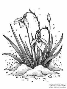 Snowdrop flower pushing through a patch of sn... - эскиз тату (№1751203739_0, 29.06.2025 13:28) — Tatufoto.com