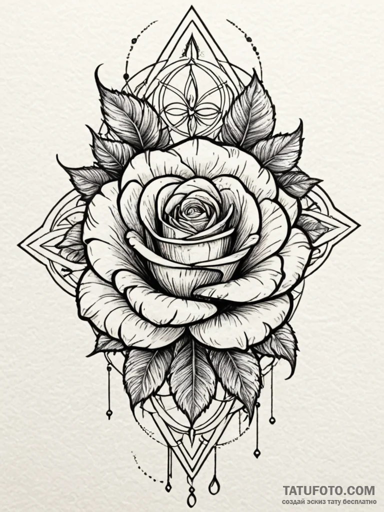 Engraved talon clutching rose, tattoo flash s... - эскиз тату (№1751203904_0, 29.06.2025 13:31) — Tatufoto.com