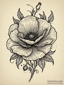 Poppy seed blooming in darkness, tattoo drawi... - эскиз тату (№1751204171_0, 29.06.2025 13:36) — Tatufoto.com