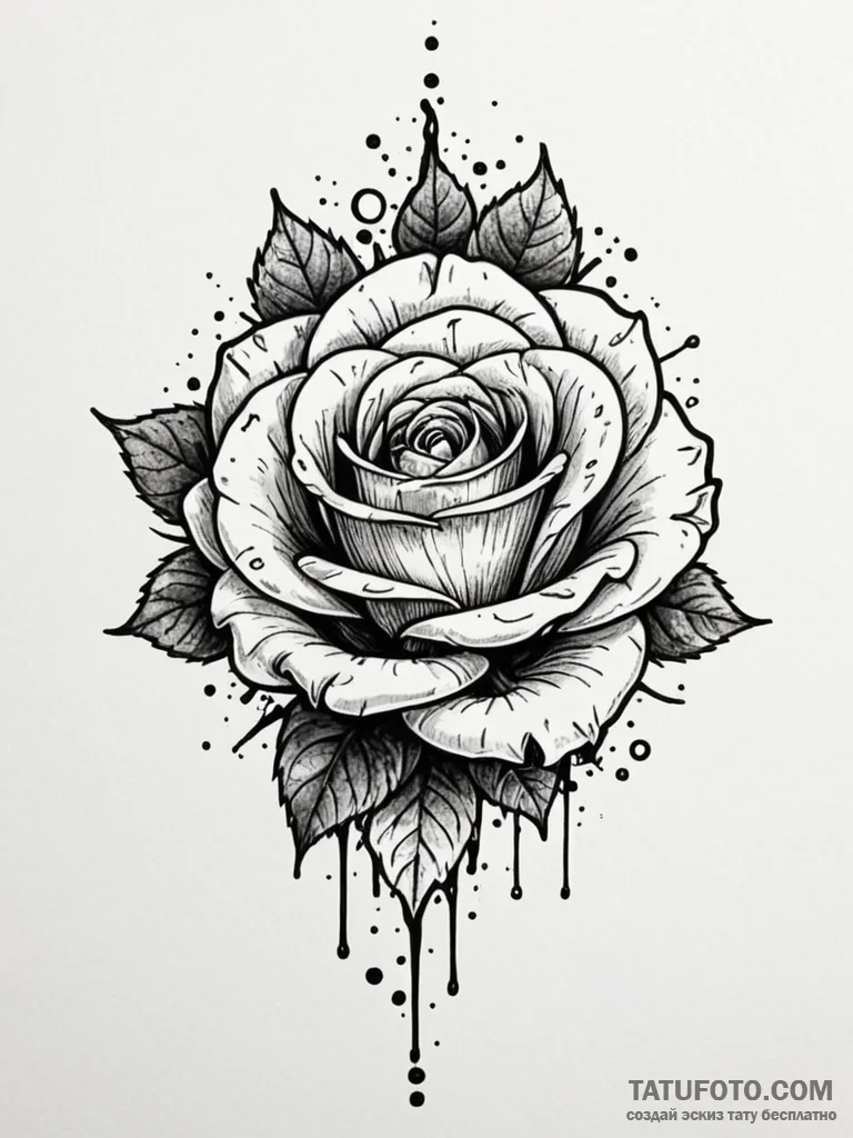 Ancient rose encased in ice, tattoo sketch de... - эскиз тату (№1751208201_0, 29.06.2025 14:43) — Tatufoto.com