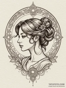 Target, concept art for tattoo, on a clean wh... - эскиз тату (№1751208747_0, 29.06.2025 14:52) — Tatufoto.com