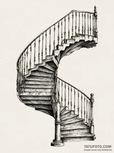 Spiral staircase descending into darkness, ar... - эскиз тату (№1751210133_0, 29.06.2025 15:15) — Tatufoto.com