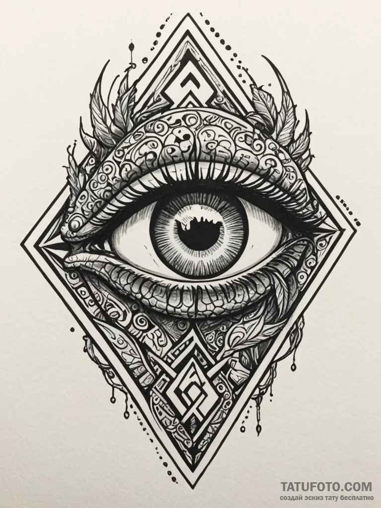 Lizard eye with runic markings, concept art f... - эскиз тату (№1751216554_0, 29.06.2025 17:02) — Tatufoto.com