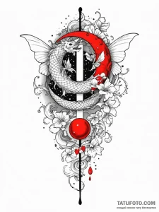 Luminous moth sipping dew from a crescent moo... - эскиз тату (№1751216926_0, 29.06.2025 17:08) — Tatufoto.com