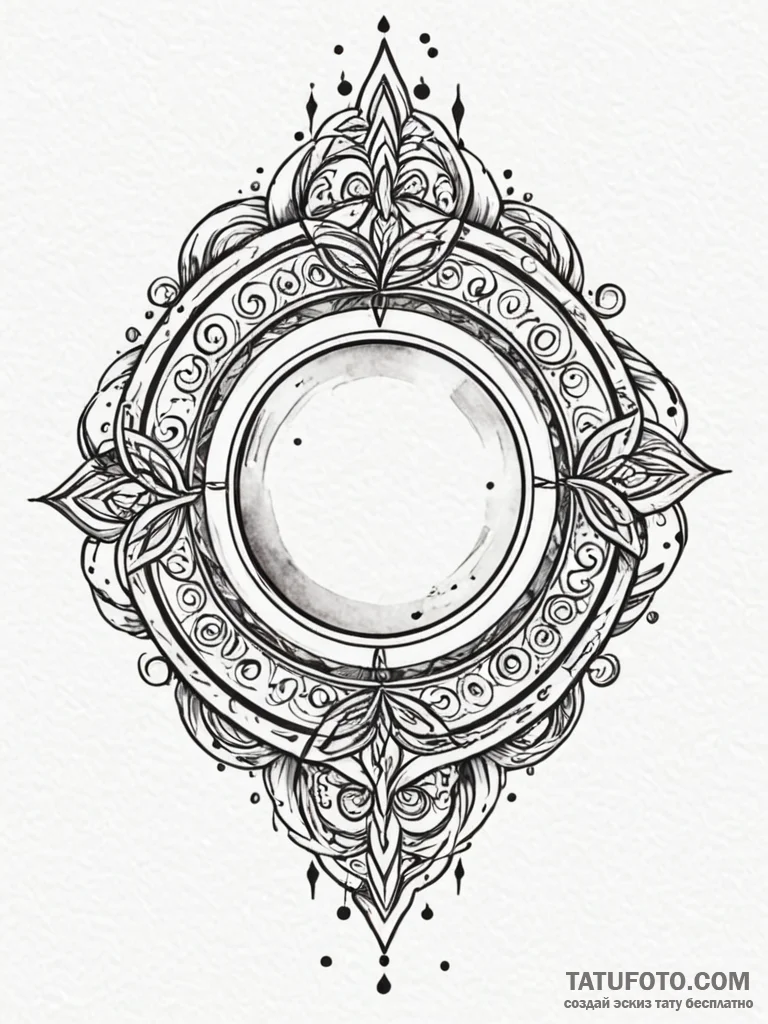 Arcane mirror with infinite reflections, tatt... - эскиз тату (№1751217518_0, 29.06.2025 17:18) — Tatufoto.com