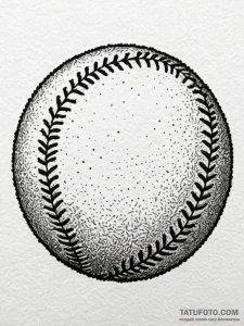 A classic baseball stitched close up, texture... - эскиз тату (№1751217703_0, 29.06.2025 17:21) — Tatufoto.com