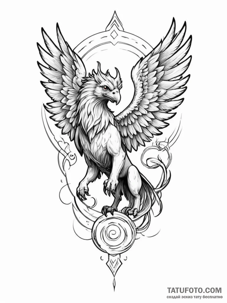 Griffin - эскиз тату (№1751217796_0, 29.06.2025 17:23) — Tatufoto.com