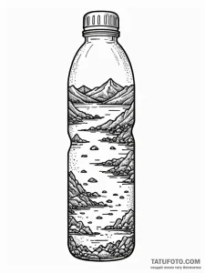 Water bottle, reusable style, concept art for... - эскиз тату (№1751218611_0, 29.06.2025 17:36) — Tatufoto.com