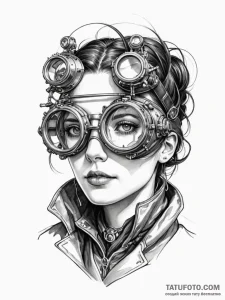 Steampunk goggles - эскиз тату (№1751218977_0, 29.06.2025 17:42) — Tatufoto.com