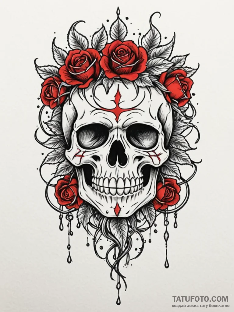 Engraved mask crowned with roots, tattoo flas... - эскиз тату (№1751225533_0, 29.06.2025 19:32) — Tatufoto.com
